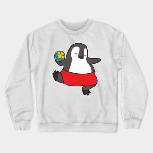 Penguin as Handball player with Handball Crewneck Sweatshirt